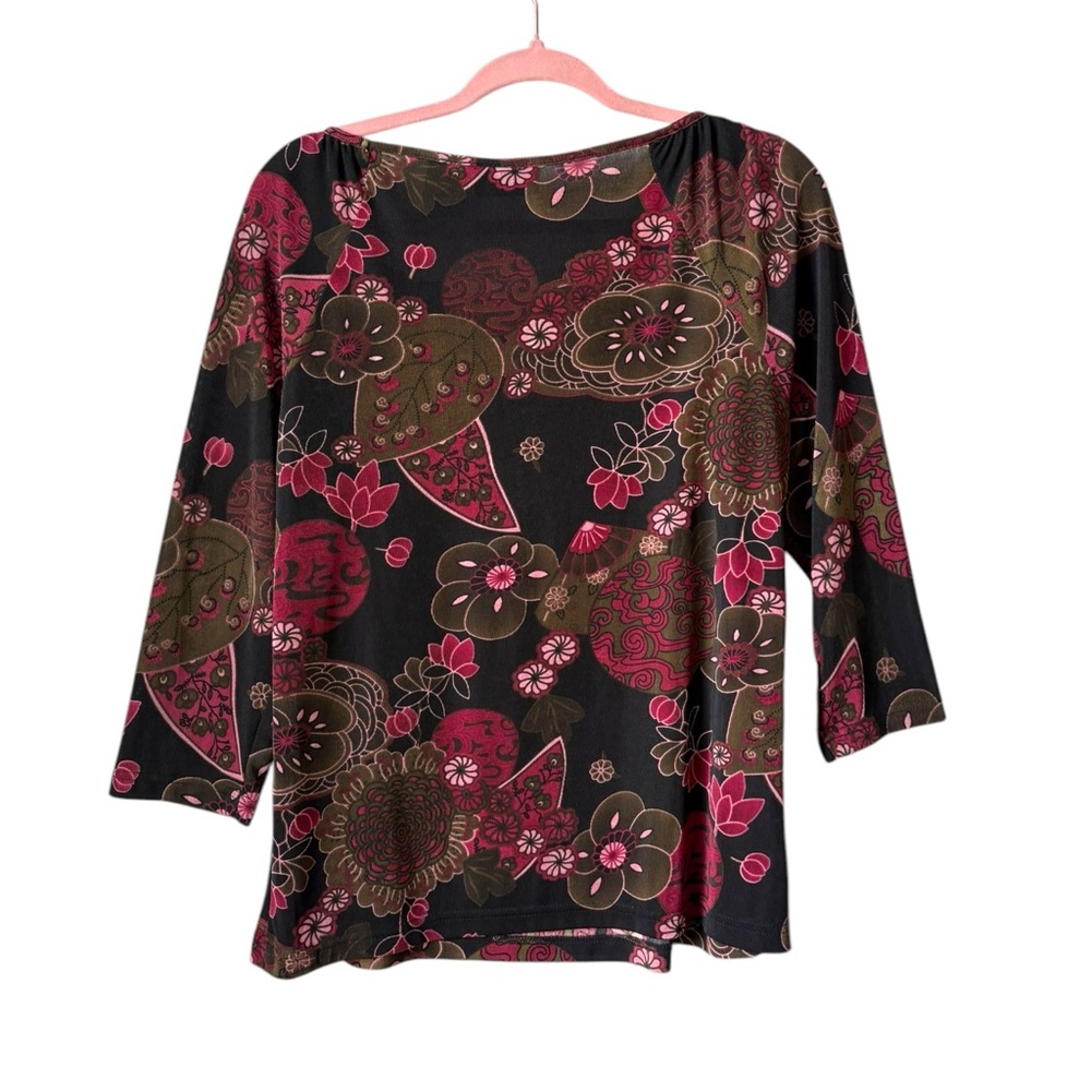 Y2K Babydoll Top No Boundaries Sweetheart Neck Witchy Boho Fairy Asian Floral 1X - Picture 4 of 4